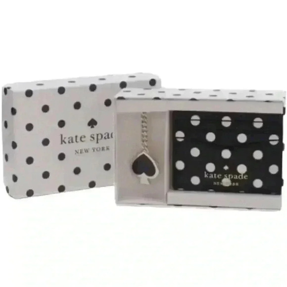 Kate Spade Cheers Boxed Cardholder And Keyfob Set in Black/White NWT - Picture 4 of 5